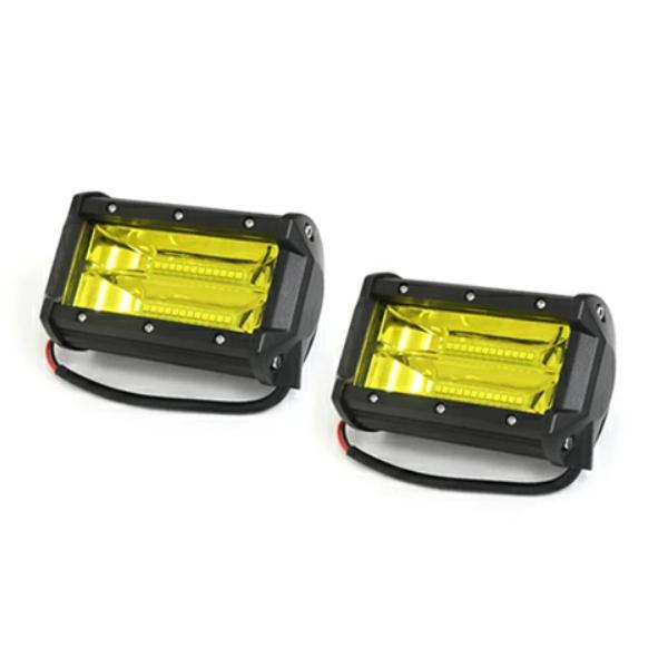 LED ワークライト 高輝度 デッキライト イエローレンズ 3000k 12V/24V 防水 72w...