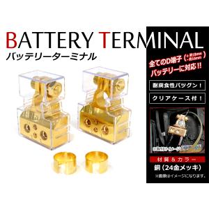バッテリーターミナル 金メッキ ゴールド D端子用 +端子