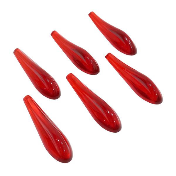 6個セット ボルテックス ジェネレーター レッド 赤 6cm × 1.5cm リア リヤ テール ラ...