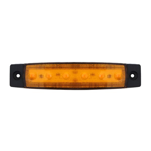 LED サイドマーカー 24V 車用 黄 アンバー 1個 フラット 角型 9mm 薄型マーカー トラ...