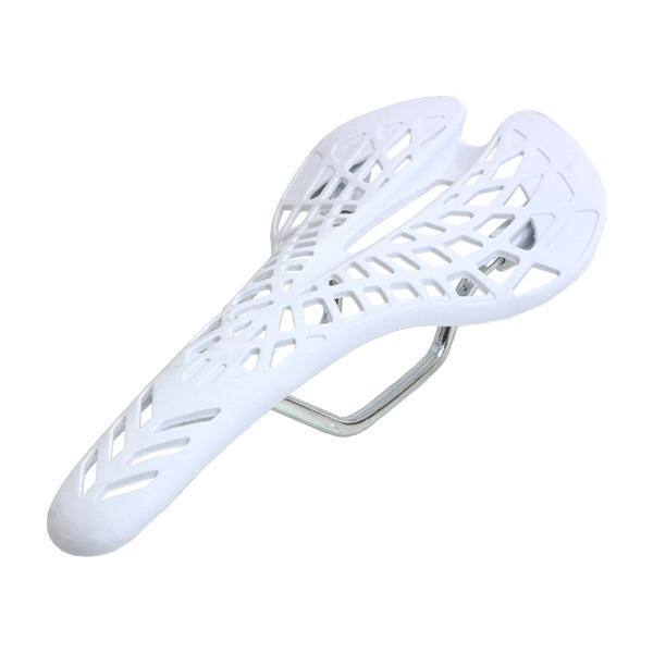 自転車 スパイダー メッシュ サドル ホワイト 白 軽い 軽量 交換 ロードバイク クロスバイク マ...