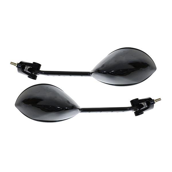 バックミラー ブラック オーバル 左右 バイク カワサキ ZZR-1400 ZX-14 鏡 後付け ...