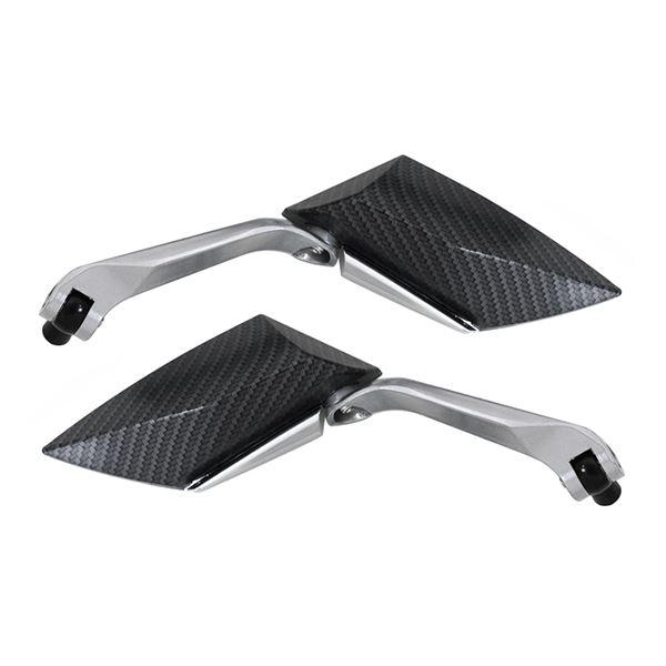 TTミラー バックミラー 逆ネジ セット カーボン調 スクエア 左右 バイク TT FTR CB40...