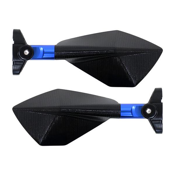 CNC カウルミラー バックミラー ブルー スクエア 左右 バイク ショート CBR250R 600...