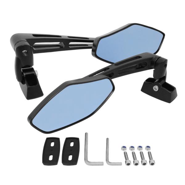 バイク ミラー レーシング バックミラー ブラック スクエア 左右セット ZXR250 ZXR400...