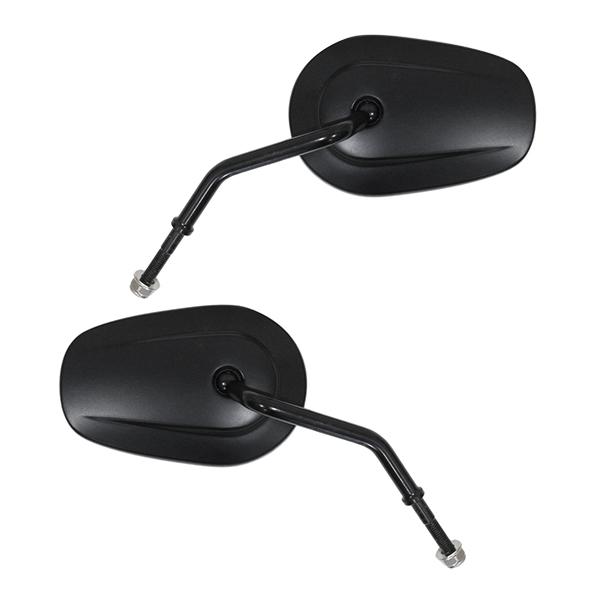 ハーレー用 バックミラー ブラック オーバル 左右 バイク ハーレー ノーマル スポーツスター ダイ...