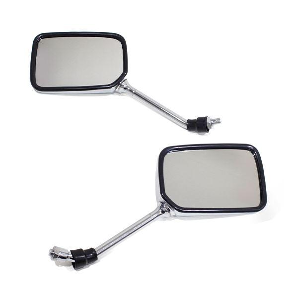 バックミラー メッキ スクエア 左右 バイク 10mm RZ350 SR400 XJ400 XJR4...