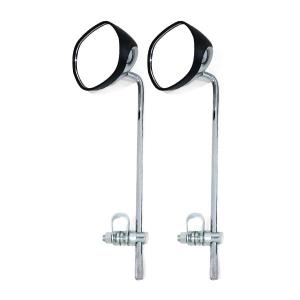 バイク 汎用 ナポロッキー ミラー 左右セット ブラック×メッキ
