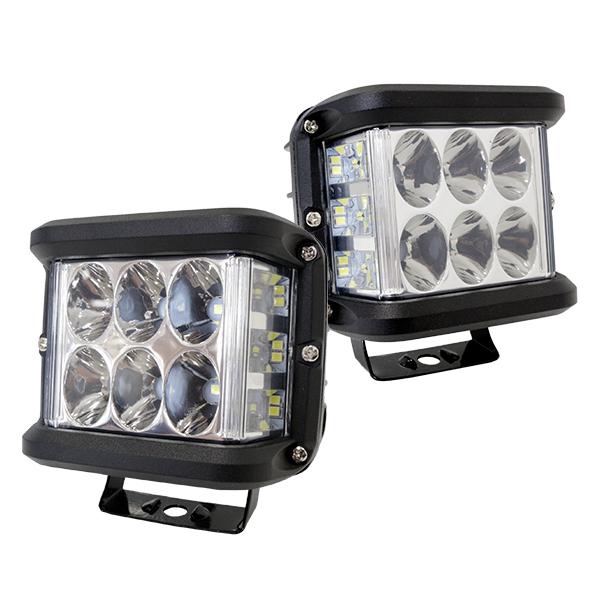 LED ストロボ フラッシュ ワークライト 2個セット 12V 24V 3000lm 36W デッキ...