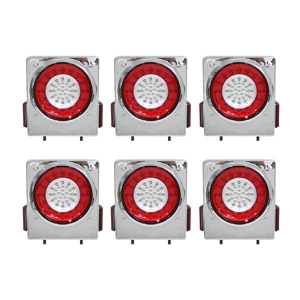 トラック フル LED テールランプ メッキ 24V 46連 花柄 開花型 丸型 ロケットテール 赤...