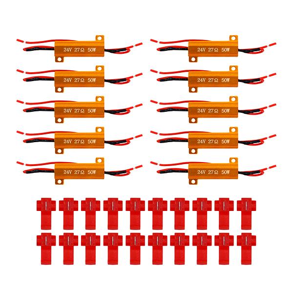 LEDキャンセラー 10個 LED化 ハイフラ 防止 トラック 24V 対応 抵抗器 キャンセラー ...