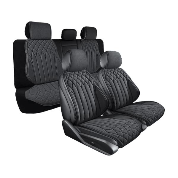 シートカバー メルセデスベンツ AMG GT R190 ブラック スエード エプロンタイプ 汎用 簡...