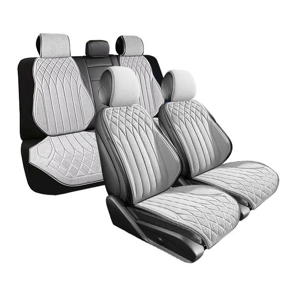 シートカバー クライスラー 200 JS ホワイト スエード エプロンタイプ 汎用 簡単取付 座席 ...