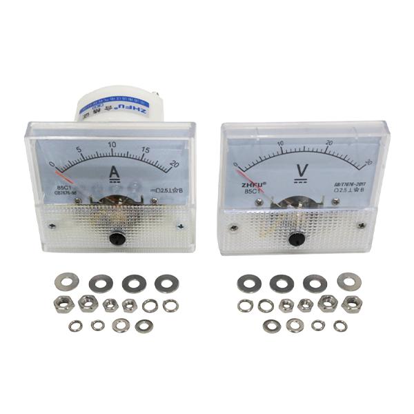 直流電圧計 2個セット 最大範囲 30V 直流電流計 最大範囲 20A アナログメーター セット パ...