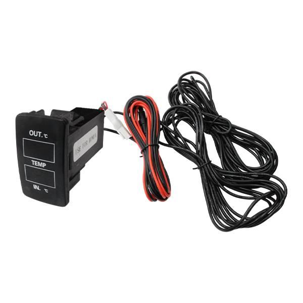 スイッチホール 増設 車外 車内 外気温 LED サーモメーター 温度 寒暖計 ダブル 数字 温度計...