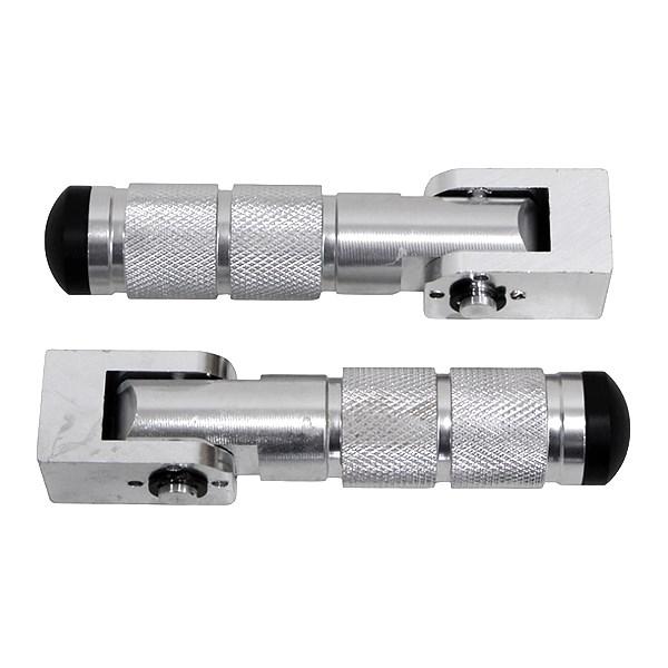 可倒式 アルミ フットペグ M8 タンデムステップ CNC バイクステップ バックステップ シルバー...