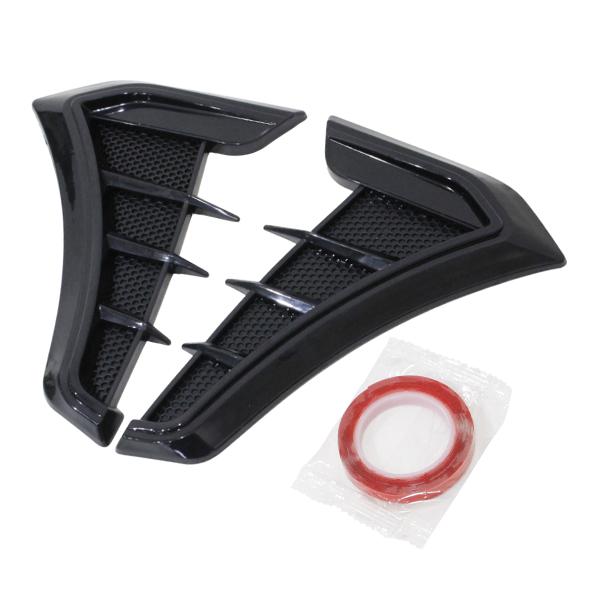 フロントフェンダー ダミーダクト 左右セット カーボン柄 ソフト素材 両面テープ 取り付け 曲面OK...