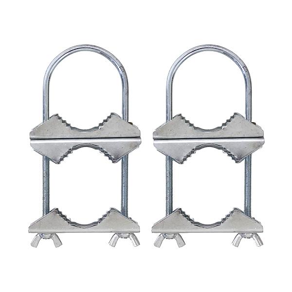 ダブル アンテナ マスト クランプ 2個 地デジ CS BS アマチュア無線 U字ボルト 固定 金具...