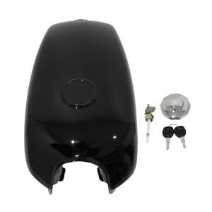 バイク 燃料タンク ホンダ エイプ CD50 FTR 汎用 タンク 黒 ブラック 艶あり 大容量 8Ｌ ビッグタンク タンクキャップ ガソリンコック｜fourms