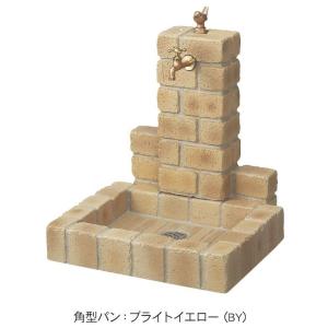 不凍水栓ユニット サークルタイプ パン角型 1口仕様 ブライトイエロー 蛇口付き