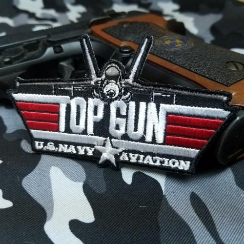 ミリタリー ワッペン パッチ U.S.NAVY TOP GUN トップガン 海軍航空隊 f-18ロゴ...