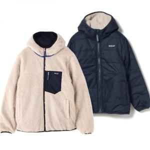 【XLサイズ】 patagonia キッズ  リバーシブル レディフレディフーディ フリース パーカー 68095 NENA レトロX｜fourwill