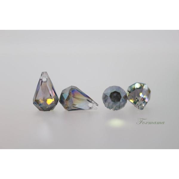 ガラスビーズ 4個 水滴 雫 ドロップ (BDP15GSKJQ01)