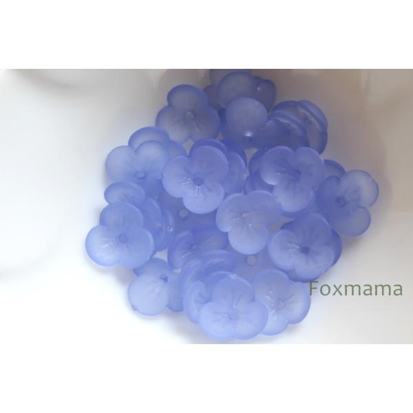 アクリルビーズパーツ 10mm 30個 3枚花びら 半透明 マット 青紫 (BF310MBPWSHS...