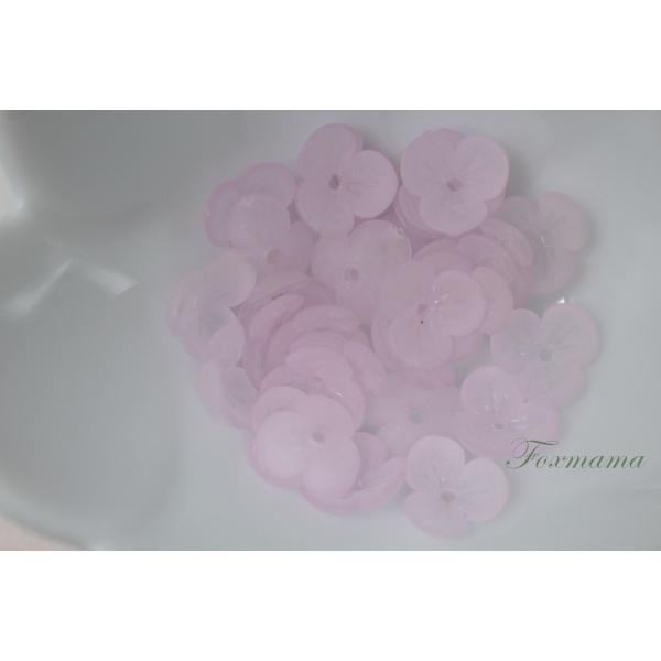 アクリルビーズパーツ 10mm 30個 3枚花びら マット 半透明 薄紫(BF310MFMSHHS)