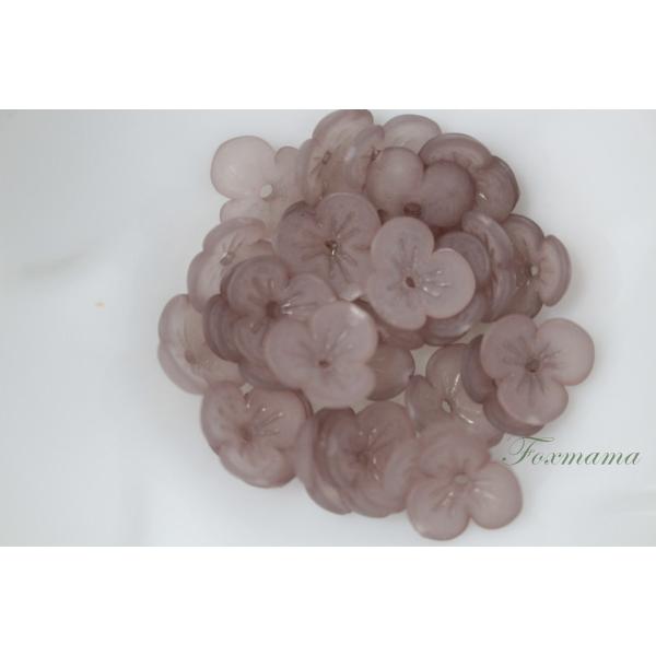 アクリルビーズパーツ 10mm 30個 3枚花びら マット 半透明 グレージュ (BF310MGJS...