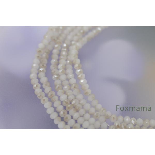 ガラスビーズ 約115個 楕円 3mm 多面カット ベージュ色系 グラデーション (BOV03GBG...