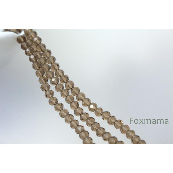 ガラスビーズ 約115個 楕円 3mm 多面カット 茶 (BOV03GBREJ00)