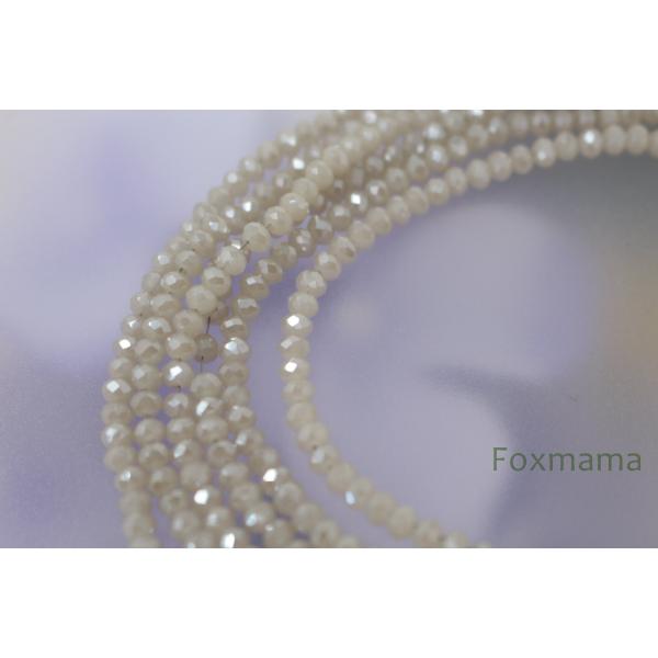 ガラスビーズ 約115個 楕円 3mm 多面カット シャイニー グレージュ (BOV03GGJEJM...