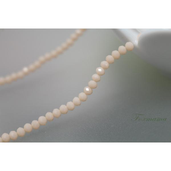 ガラスビーズ 約110個 楕円 3mm 多面カット ペールオレンジ (BOV03GPOHYMC)