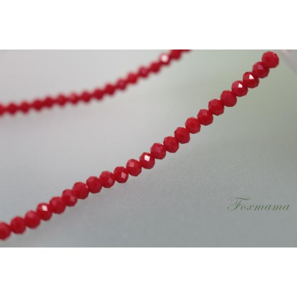 【訳あり】ガラスビーズ 約130個 楕円 3mm 多面カット 赤 (BOV03GRDHYMC)