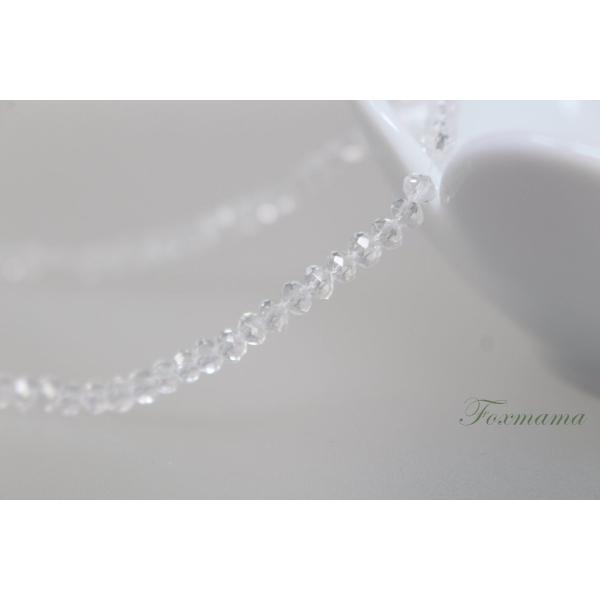 ガラスビーズ 約110個 楕円 3mm 多面カット 透明 スケルトン (BOV03GSKJJMC)