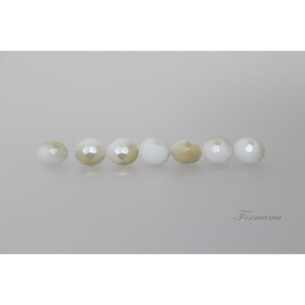 ビーズ 30個 人工水晶 楕円体 玉 6x4mm グラデーションベージュ(BOV06DBGJL00)