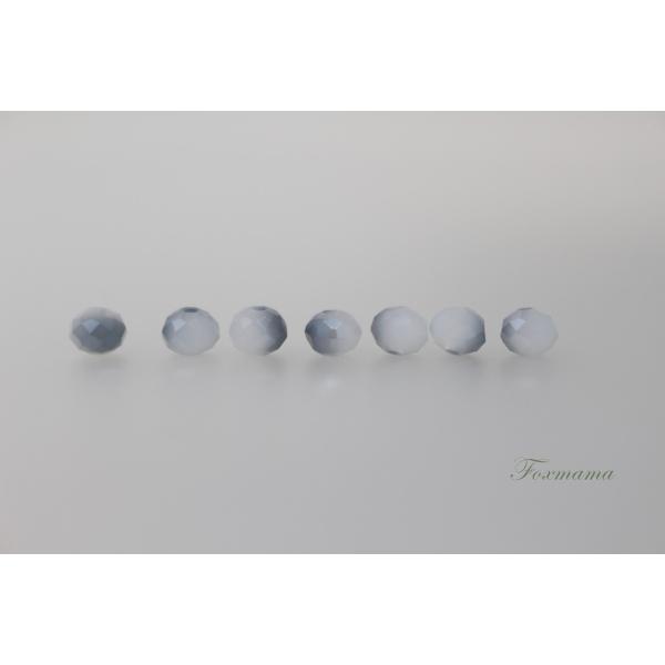 ビーズ 30個 人工水晶 楕円体 玉 6x4mm グラデーショングレー(BOV06DGYJL00)