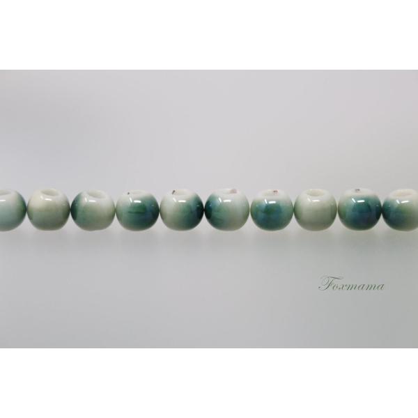 陶磁ビーズ 10個 セラミック グラデーション 緑 (BOV06QGRJQGD)