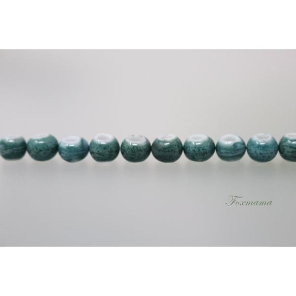 陶磁ビーズ 10個 セラミック 木目模様 緑 (BOV06QGRJQPW)