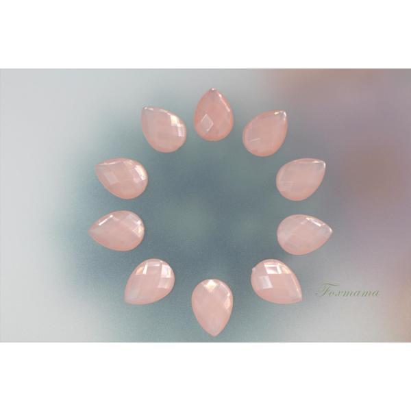 アクリルパーツ 10個 しずく 水滴 平底 通し穴無し 薄ピンクオレンジ(DDP17KFPJW00)