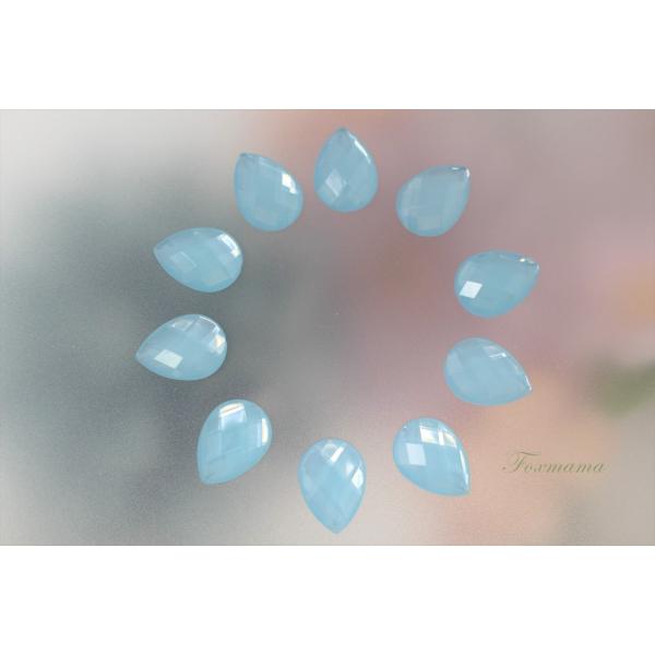 アクリルパーツ 10個 しずく 水滴 平底 通し穴無し 水色(DDP17KWTJW00)
