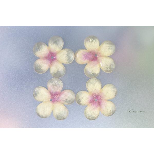 デコパーツ 8個 アクリル 5枚花びら 黄色x紫 (DF520KPPJW02)