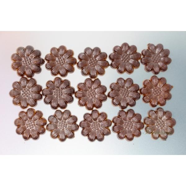 樹脂デコパーツ 30個 カボション 9枚花びら デイジー 平底  茶色 チョコレート色(DF9130...