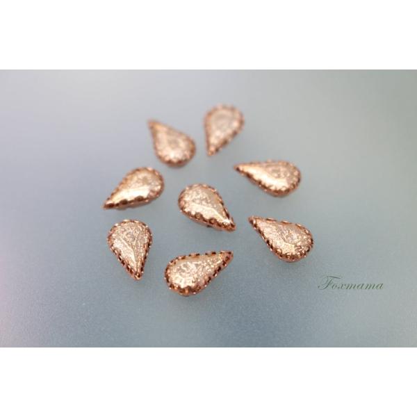 ビジュー 8個 アクリル アンティーク風 しずく ローズゴールド 台座ローズゴールド(JDP10KR...