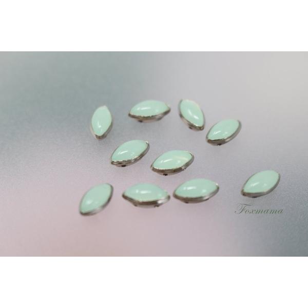 ビジュー 10個 アクリル ホースアイ 翡翠色 緑 台座シルバー(JHE08KJDJQM2)