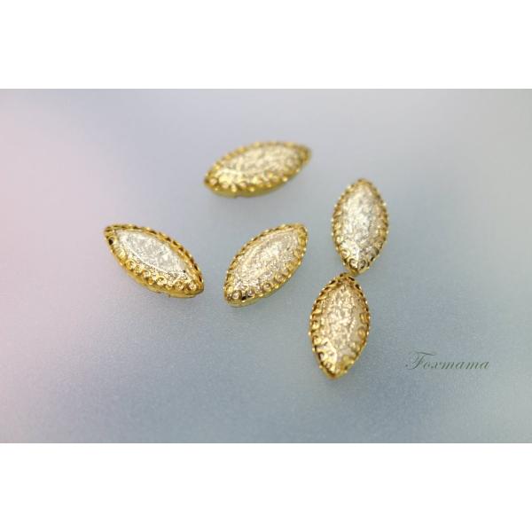 ビジュー 5個 アクリル アンティーク風 ゴールド 台座ゴールド(JHE15KGLJQM1)