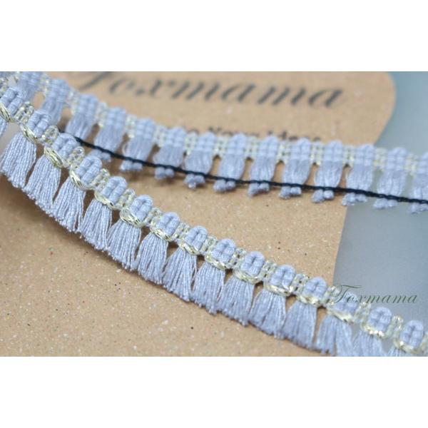 フリンジリボン・ブレード 1m 金ラメ グレー (KFR14LGYJH00)