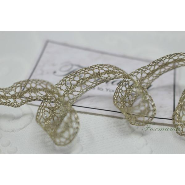 編みリボン 2m 幅約14mm 金ラメ (KSY140GLSHLM)