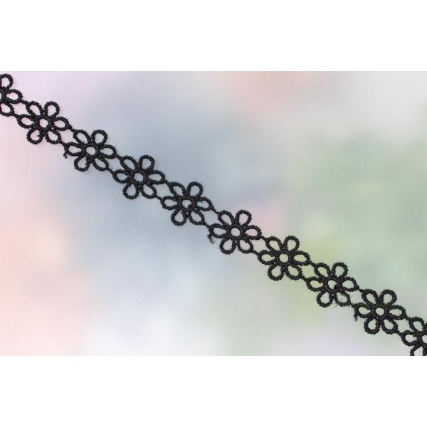 ケミカルレース 1m 小花 黒 (LF6161BKJL00)